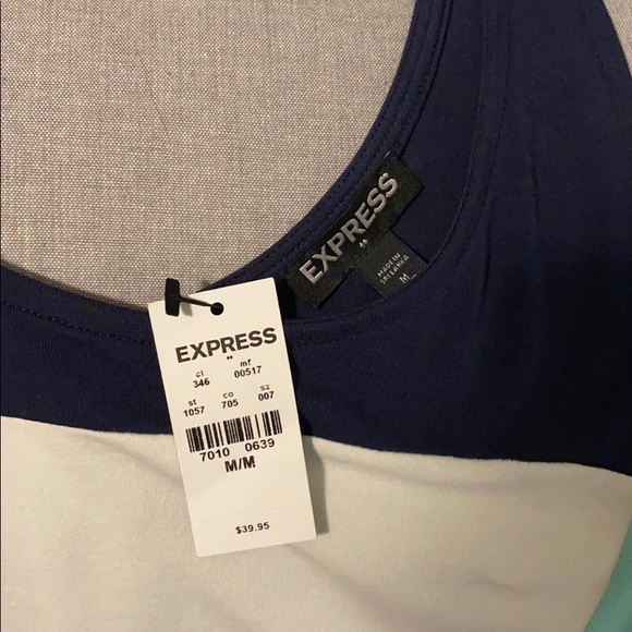 Express Blue and White Dress with Tags on - Picture 4 of 4